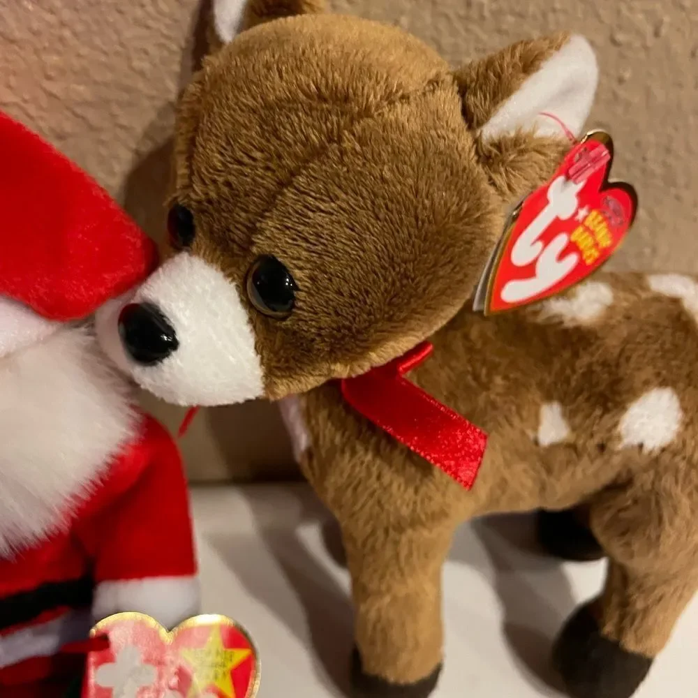 TY Santa and TY Chester The Reindeer